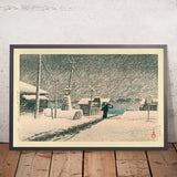 Snow Storm at Tsukishima by Hasui Kawase, 1935