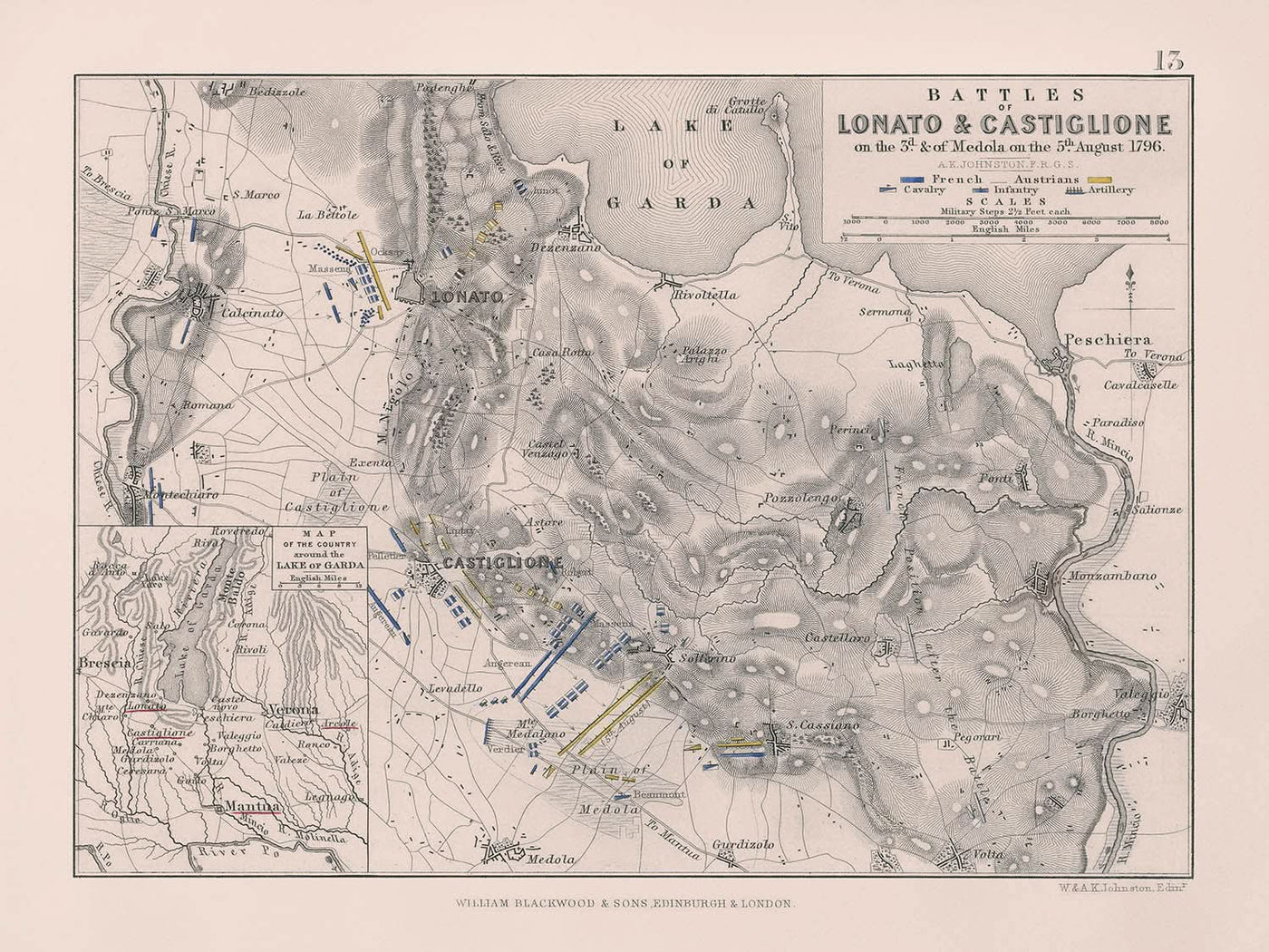 Batallas de Lonato y Castiglione, por AK Johnston, 1796