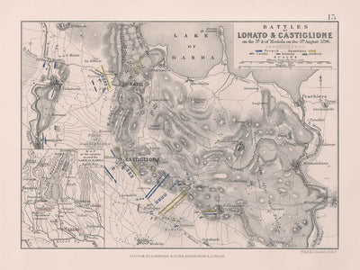 Batailles de Lonato et Castiglione par AK Johnston, 1796