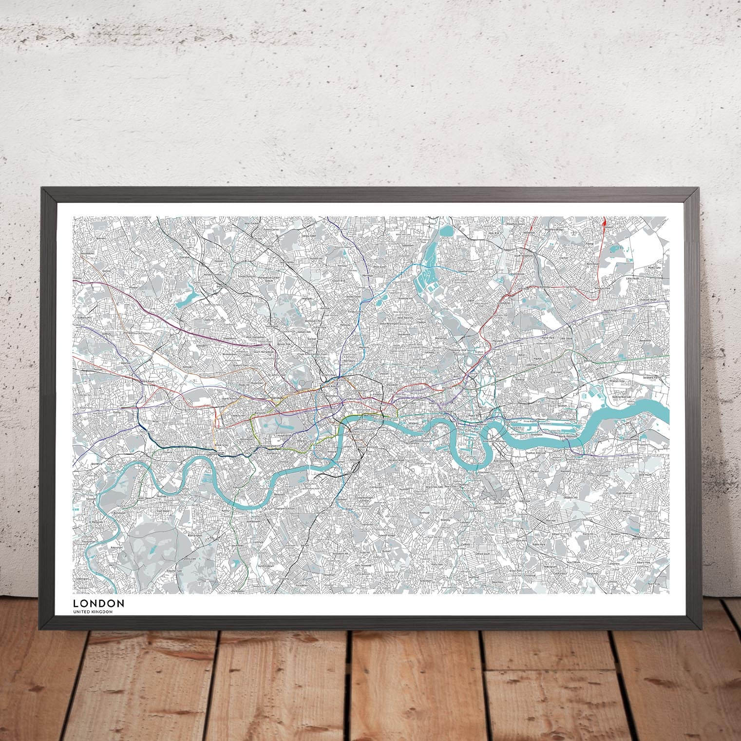 Modern London Map with Real Underground Tube Routes – The Unique Maps Co.