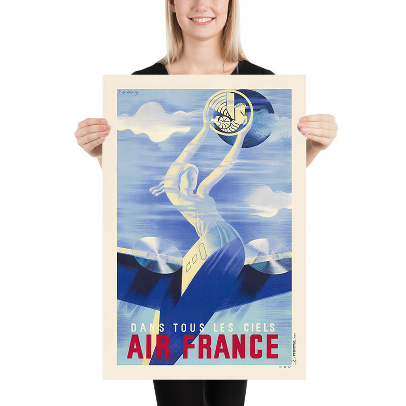 Air France Travel Poster: Dans tous les ciels, by Roger de Valerio
