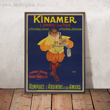 A framed image of Kinamer Vintage Quinquina Aperitif Poster by Marcellin Auzolle, 1912