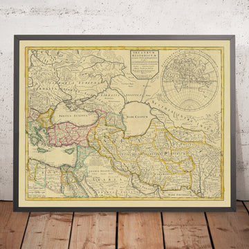 Alte Karte des östlichen oder byzantinischen Römischen Reiches von Senex, 1714: Konstantinopel, Armenien, Handelsrouten, Sassanidisches Reich, Anatolien 