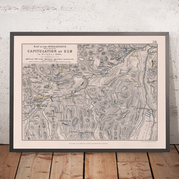 Mapa de batalla de la capitulación de Ulm en octubre de 1805: Guerras Napoleónicas 