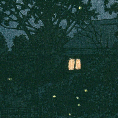 Dark River with Fireflies by Hasui Kawase, 1935