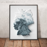 Deutschland Topographische 3D-Reliefkarte 