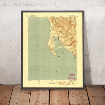 Old Map of Bodega Bay, California by USGS, 1944 – Bodega Head & Sonoma Coast