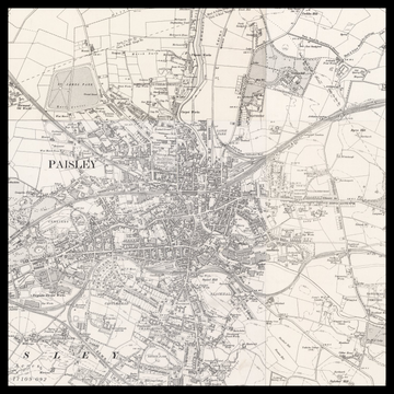 Una vecchia mappa Ordnance Survey di Paisley