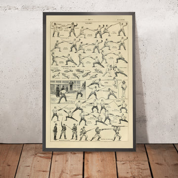 Un’immagine incorniciata del Poster Vintage Fencing (Épée) di Adolphe Millot, 1890