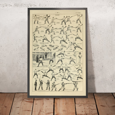A framed image of Vintage Fencing (Épée) Poster by Adolphe Millot, 1890