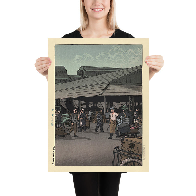 El Mercado Central, Tokio de Hasui Kawase, 1935 