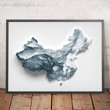 Carte topographique en relief 3D de la Chine 