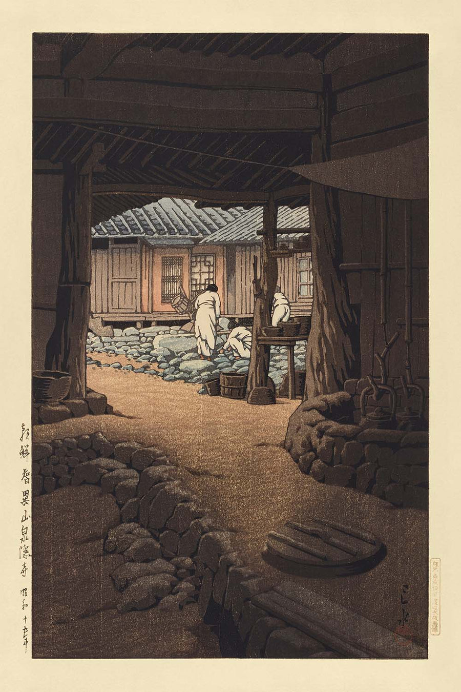 Templo Chunum en el monte Chiri, Corea por Hasui Kawase 1935 