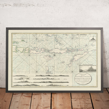 Alte nautische Karte von Bali, Lombok, Flores, Sumba und Timor von Laurie & Whittle, 1798: Java, Banda-See, Expeditionen 