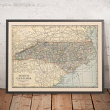 Old Auto Trails Map of North Carolina, 1920: Charlotte, Raleigh, Greensboro, Durham, Winston-Salem