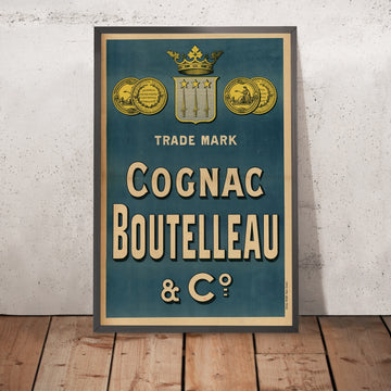 A framed image of Cognac Boutelleau & C° Vintage Cognac Poster, 1899