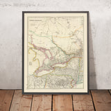 Vecchia mappa dell'Alta Canada (Ontario) e dei Grandi Laghi di Arrowsmith, 1844: Toronto, Niagara, Buffalo 