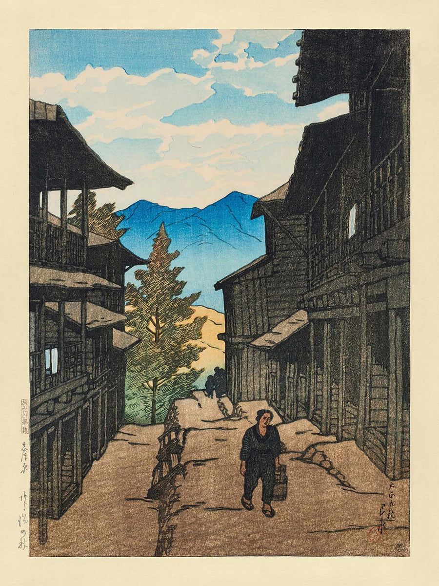 Otoño en Arayu, Shoibara de Hasui Kawase 1935 