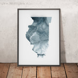 Topografische 3D-Reliefkarte von Illinois 