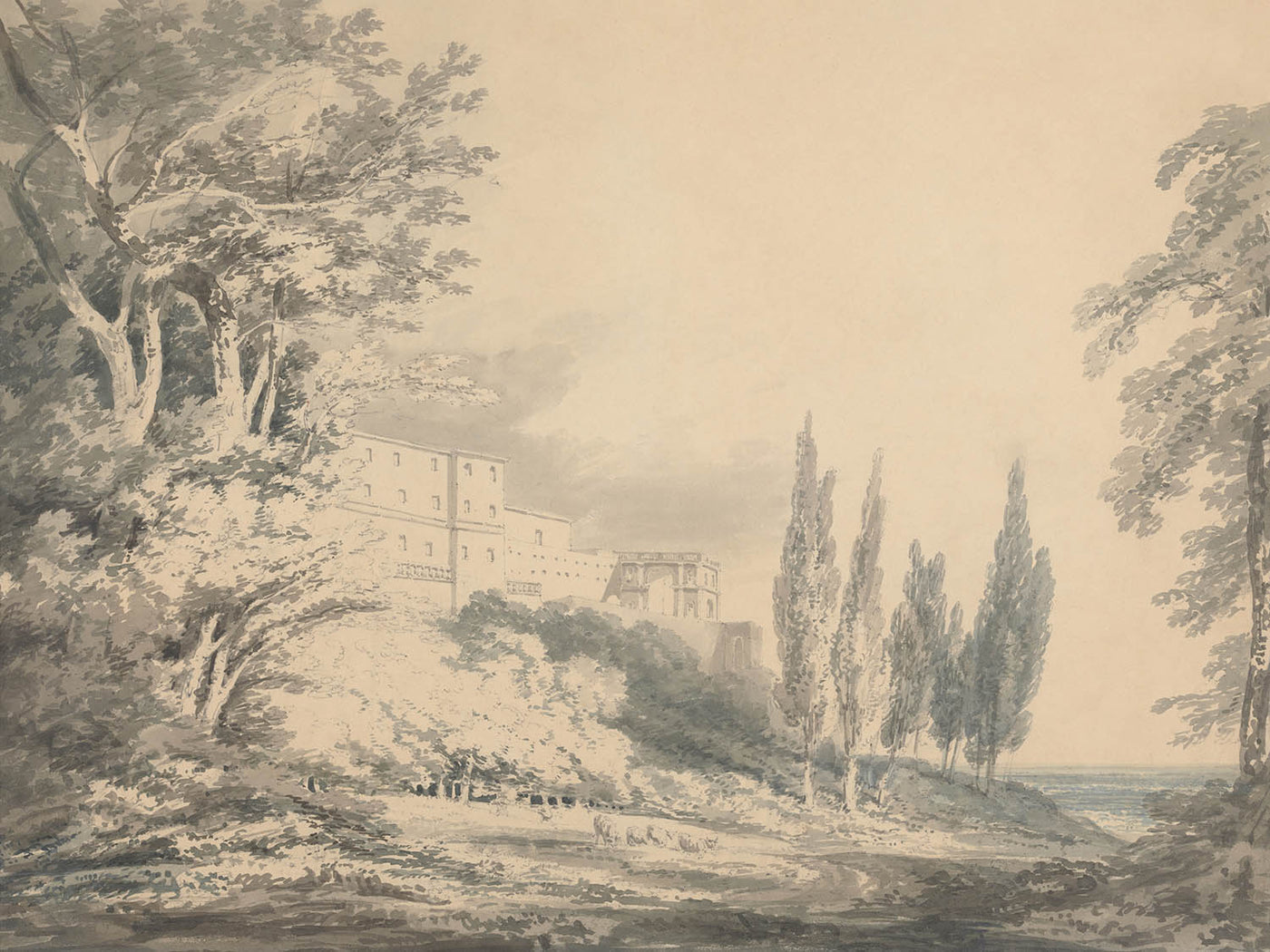 Villa d’Este in Tivoli by Turner, 1796