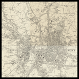 Mapa antiguo personalizado de Bury 