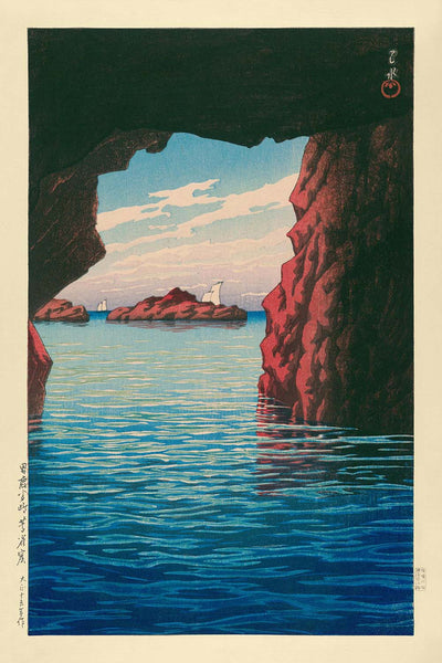 Kojaku Cavern at Oga Peninsula by Hasui Kawase, 1935