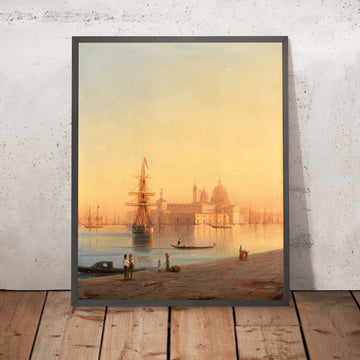 A framed image of Punta della Dogana and Santa Maria della Salute, Venice by Ivan Konstantinovich Aivazovsky, 1853