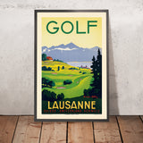 Lausanne Travel Poster: Golf. Lausanne, 1936