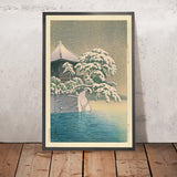 Nieve en el Templo Godaido en Matsushima por Hasui Kawase, 1935 