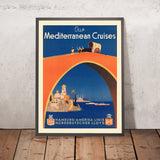 Póster de viaje del Mediterráneo: Nuestros cruceros por el Mediterráneo 