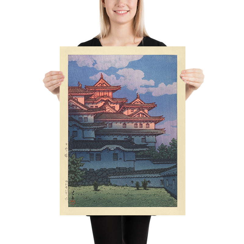 Atardecer en el Castillo Shirasagi de Hasui Kawase, 1935 