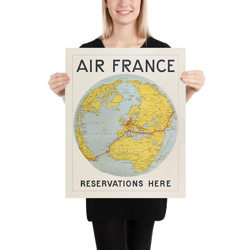 France Travel Poster: Air France. Reservations here by E. Girard, 1933
