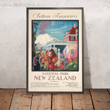 Neuseeland-Reiseposter: Chateau Tongariro von New Zealand Railways Studios, 1932 