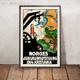 Oslo Travel Poster: Norges Jubilæumsutstilling 1914 by Brynjulf Larsson, 1914