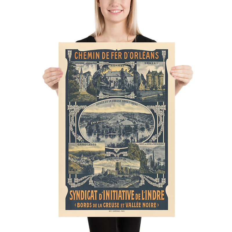 Indre Travel Poster: Chemin de fer d’Orléans by Imp. F. Champenois