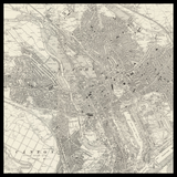 Mapa antiguo personalizado de Cardiff 