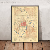 Old Map of Manhattan, Kansas by USGS, 1950 – Kansas State College & Kansas River