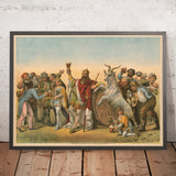 Vintage Bock Beer Poster by Henry Jerome Schile, 1882