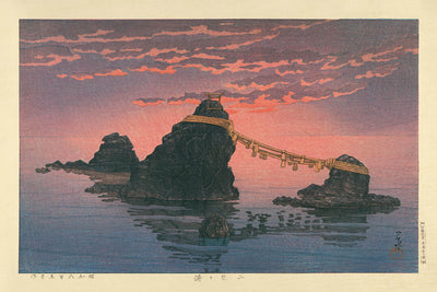 Futamigaura Sea and Rocks by Hasui Kawase, 1935