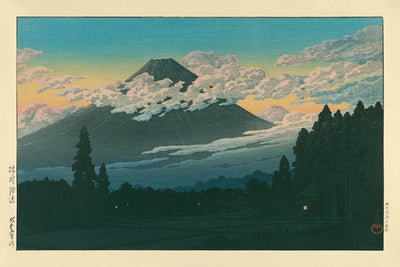 Mt Fuji in the Evening near Suson by Hasui Kawase 1935