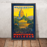 Washington, D.C. Reiseplakat: Kapitol und Lincoln Memorial, die City Beautiful von Grif Teller, 1940 