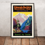 Colorado Rockies Travel Poster: Land of Scenic Marvels – Black Hills and Utah by H.M. Veemstra