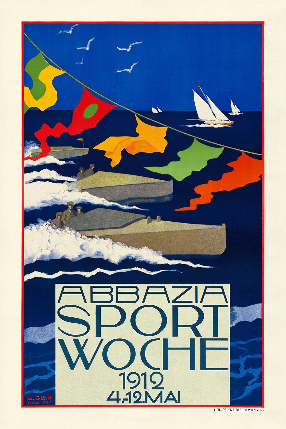 Opatija Travel Poster: Abbazia Sport Woche 4.-12. Mai 1912 by Stefanie Glax, 1911