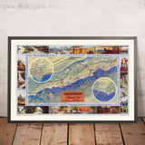 Antica mappa illustrata del Parco Nazionale di Shenandoah, Virginia, 1947: Skyline Drive, Old Rag, Hawksbill, Big Meadows, Skyland 