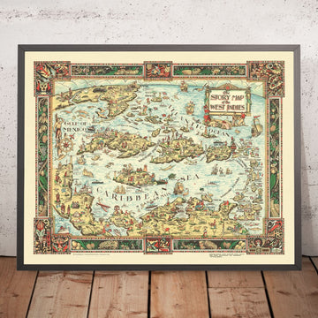 Mappa Pittorica Antica dei Caraibi, 1936: L&