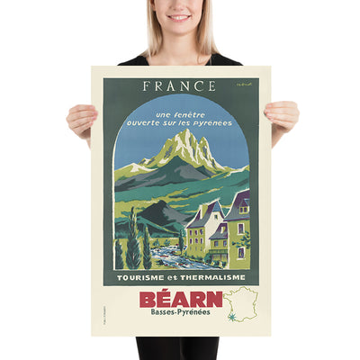 Béarn Travel Poster: Tourisme et Thermalisme by R. A. Drouot, 1950
