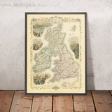 Antica mappa delle Isole Britanniche di Tallis, 1851: L'ultima grande mappa decorativa 