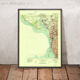 Old Map of Buffalo, New York by USGS, 1950 – Grand Island, Niagara River & Lake Erie