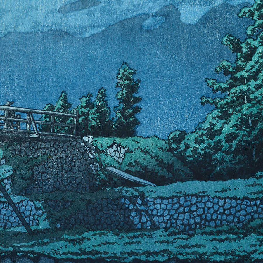 Tagonoura Bridge and Mt. Fuji by Hasui Kawase, 1935