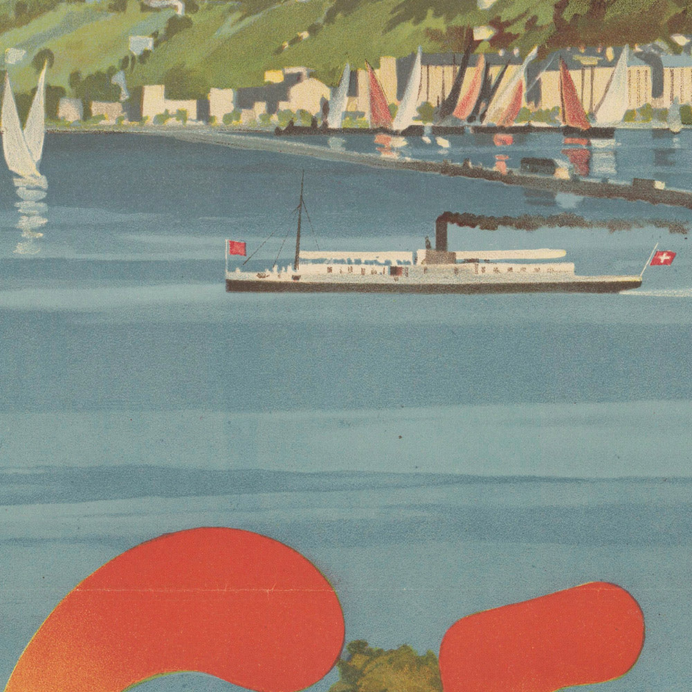 Geneva Travel Poster: Chemin de Fer P.L.M. by F. Hugo d’Alesi, 1893